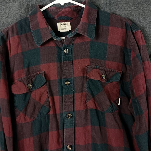 Vans Other - Vans Plaid  Flannel Shirt Classic Fit Mens L Red Black Grunge Skater 90s